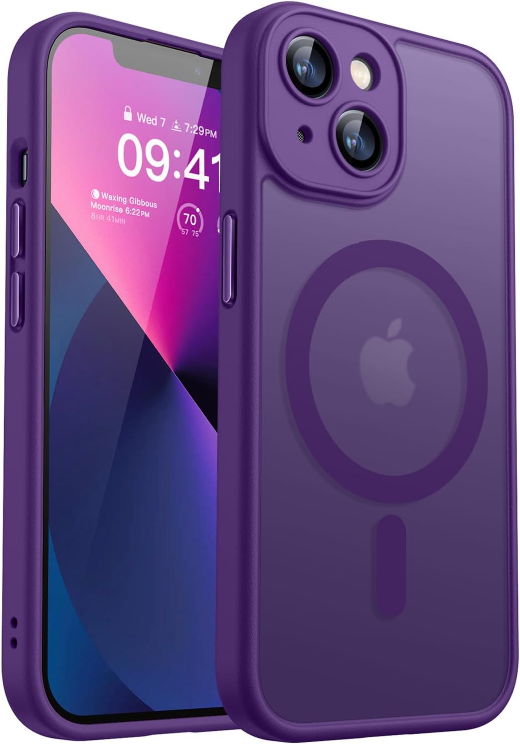 CANSHN Magnetic Compatible with iPhone 12 Case, Upgraded [Full Camera Protection] [Compatible with Magsafe] [Translucent Matte] Shockproof Protective Phone Case Cover 6.1 Inch - Hot Pink