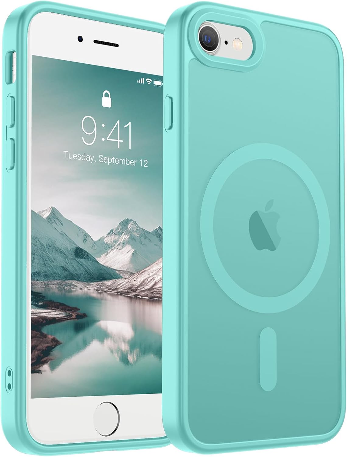 SUPFINE Magnetic for iPhone 14 Case &amp; iPhone 13 Case (Compatible with MagSafe)(Military Grade Drop Protection) Translucent Matte Shockproof Phone Cover,Black