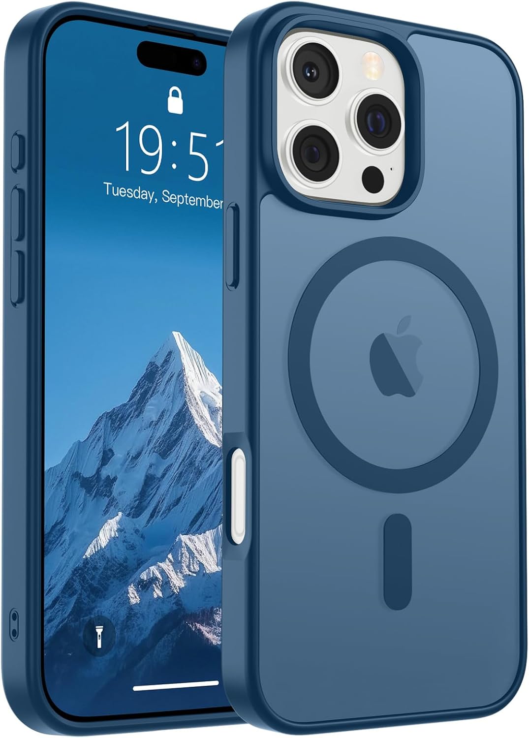 SUPFINE Magnetic for iPhone 14 Case &amp; iPhone 13 Case (Compatible with MagSafe)(Military Grade Drop Protection) Translucent Matte Shockproof Phone Cover,Black