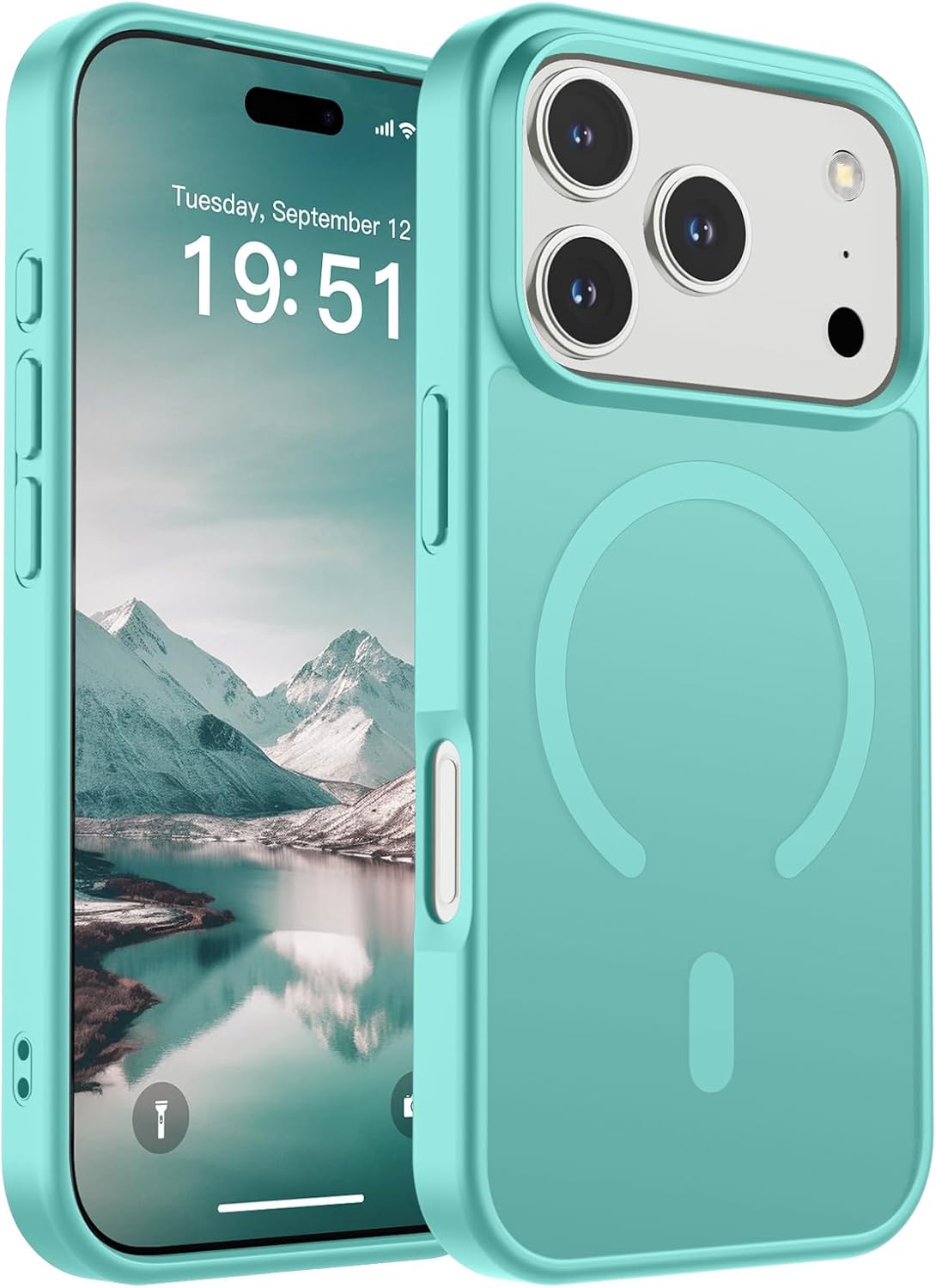 SUPFINE Magnetic for iPhone 14 Case &amp; iPhone 13 Case (Compatible with MagSafe)(Military Grade Drop Protection) Translucent Matte Shockproof Phone Cover,Black
