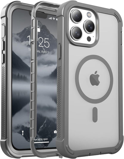 Magnetic for iPhone 14 Case, [Compatible with MagSafe][Military Grade Drop Protection][Heavy Duty Protection][Non-Slip][Shockproof] 2-Layer Durable Bumper Phone Case 6.1&