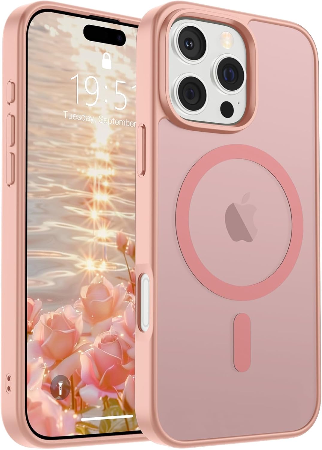 SUPFINE Magnetic for iPhone 14 Case &amp; iPhone 13 Case (Compatible with MagSafe)(Military Grade Drop Protection) Translucent Matte Shockproof Phone Cover,Black