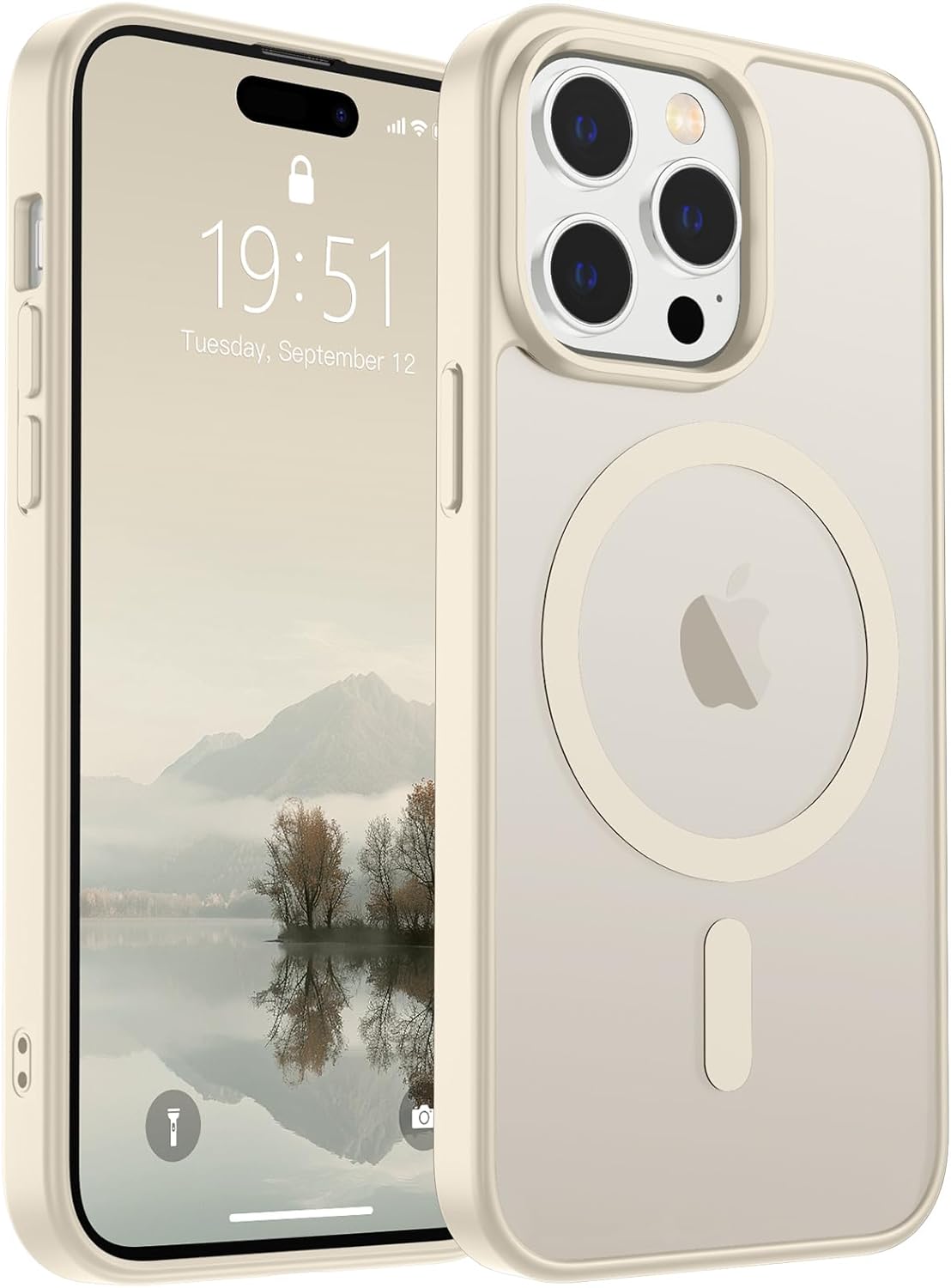 SUPFINE Magnetic for iPhone 14 Case &amp; iPhone 13 Case (Compatible with MagSafe)(Military Grade Drop Protection) Translucent Matte Shockproof Phone Cover,Black