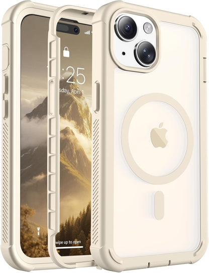 Magnetic for iPhone 14 Case, [Compatible with MagSafe][Military Grade Drop Protection][Heavy Duty Protection][Non-Slip][Shockproof] 2-Layer Durable Bumper Phone Case 6.1&