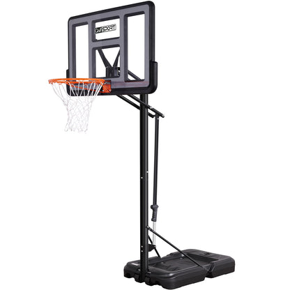 Basketball Hoop Outdoor Protable 44/48 Inch Impact Backboard, 4.8-10FT Height Adjustable Basketball Hoop Goal System with Wheels for Adults
