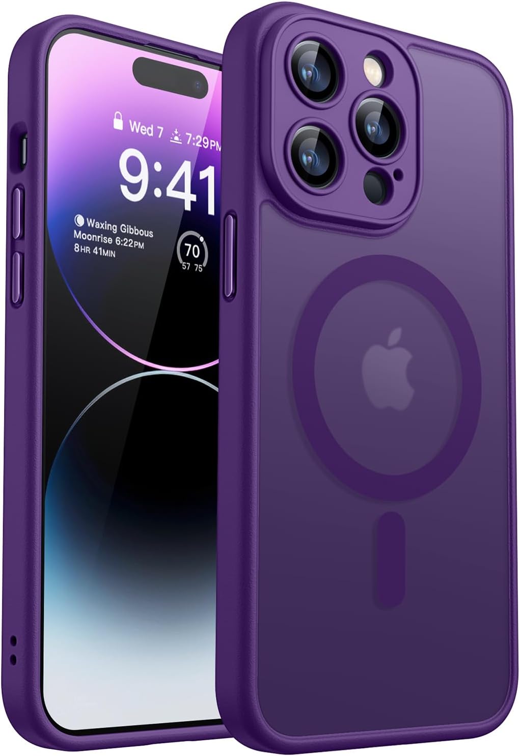 CANSHN Magnetic Compatible with iPhone 12 Case, Upgraded [Full Camera Protection] [Compatible with Magsafe] [Translucent Matte] Shockproof Protective Phone Case Cover 6.1 Inch - Hot Pink