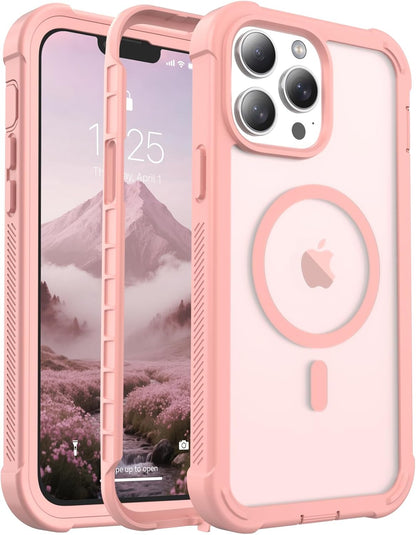 Magnetic for iPhone 14 Case, [Compatible with MagSafe][Military Grade Drop Protection][Heavy Duty Protection][Non-Slip][Shockproof] 2-Layer Durable Bumper Phone Case 6.1&