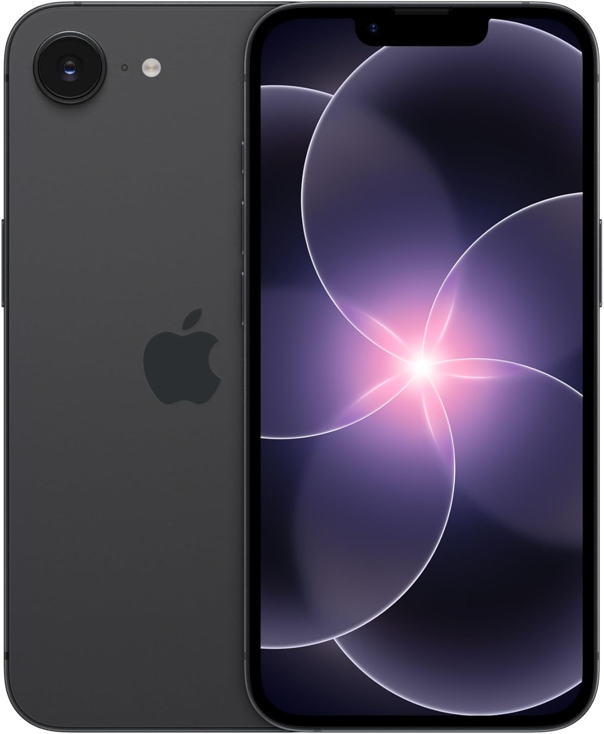 iPhone 17e 256GB SIM Free side view showcasing its sleek design and camera lens.