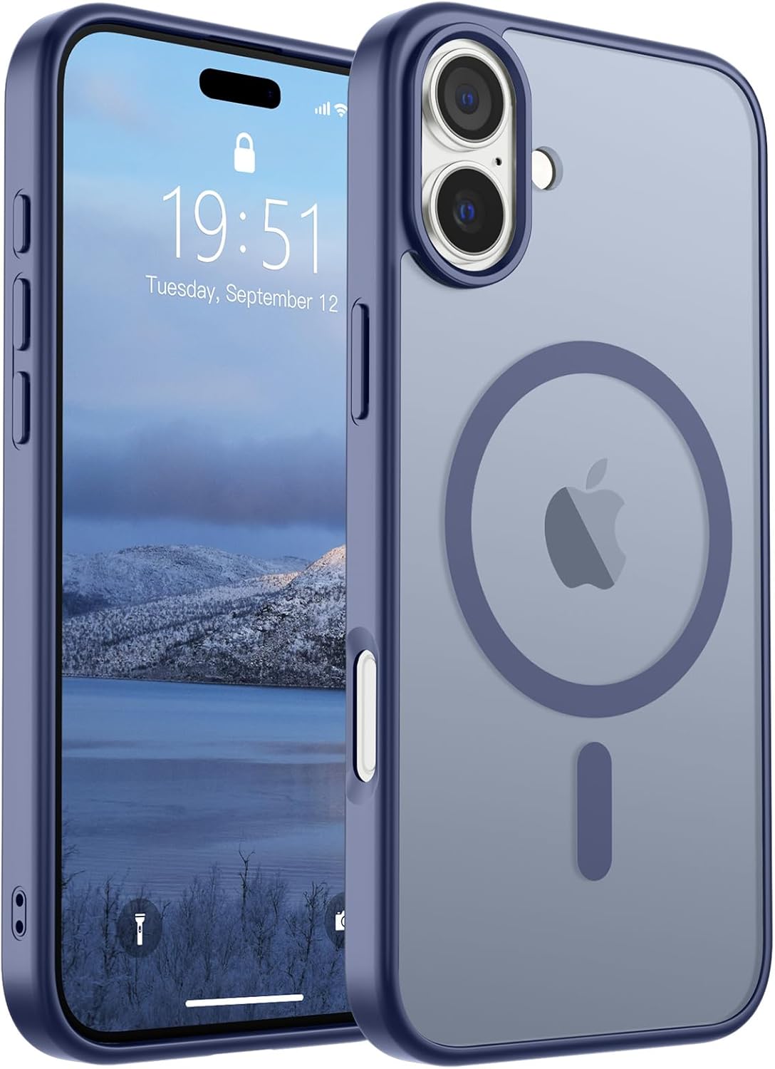 SUPFINE Magnetic for iPhone 14 Case &amp; iPhone 13 Case (Compatible with MagSafe)(Military Grade Drop Protection) Translucent Matte Shockproof Phone Cover,Black