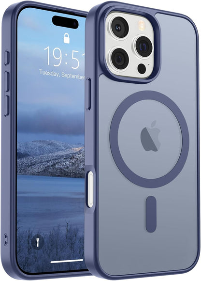 SUPFINE Magnetic for iPhone 14 Case &amp; iPhone 13 Case (Compatible with MagSafe)(Military Grade Drop Protection) Translucent Matte Shockproof Phone Cover,Black