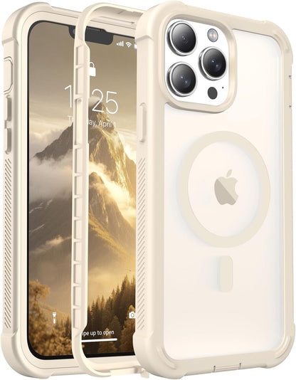 Magnetic for iPhone 14 Case, [Compatible with MagSafe][Military Grade Drop Protection][Heavy Duty Protection][Non-Slip][Shockproof] 2-Layer Durable Bumper Phone Case 6.1&