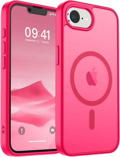 SUPFINE Magnetic for iPhone 14 Case &amp; iPhone 13 Case (Compatible with MagSafe)(Military Grade Drop Protection) Translucent Matte Shockproof Phone Cover,Black