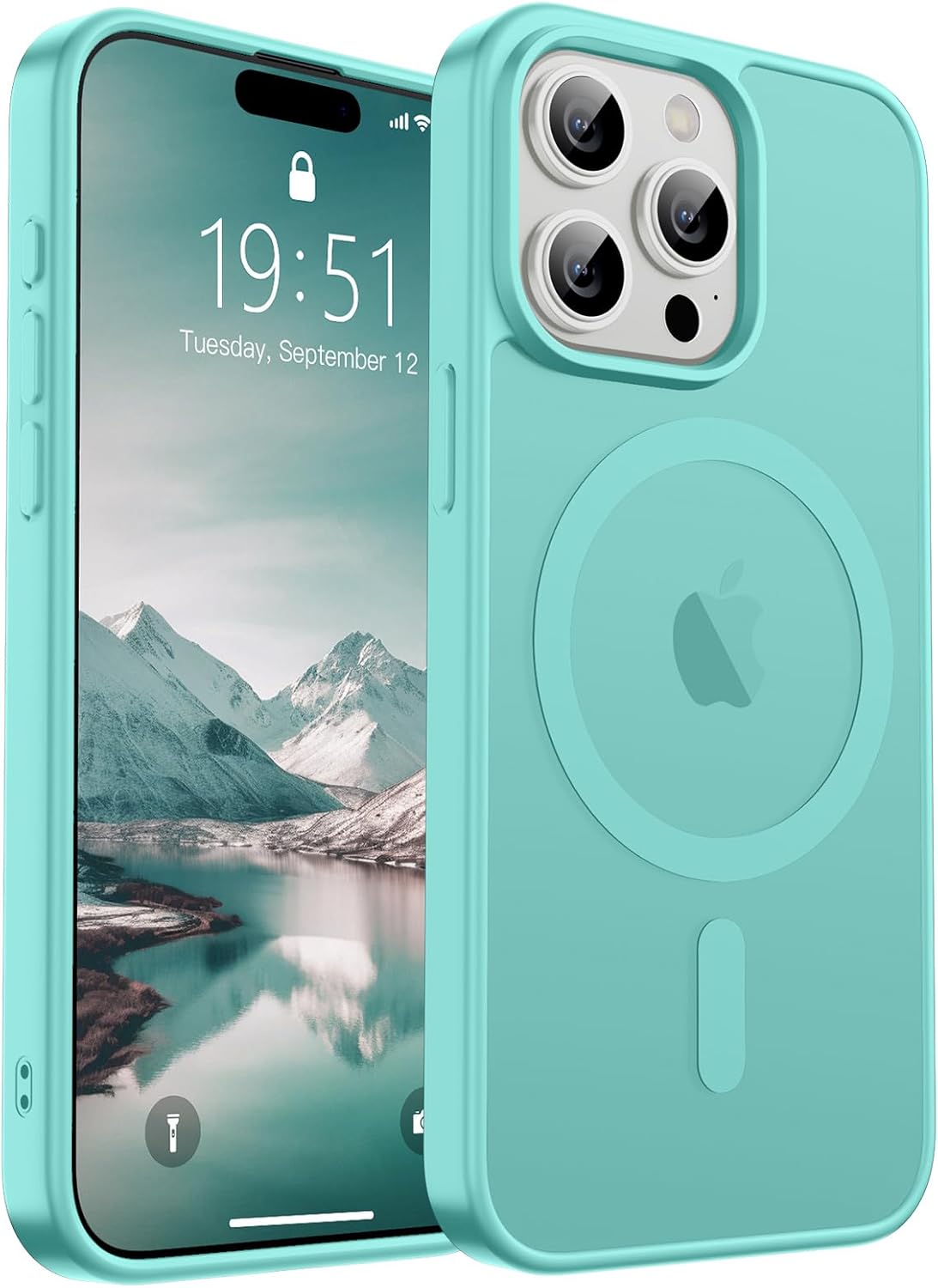 SUPFINE Magnetic for iPhone 14 Case &amp; iPhone 13 Case (Compatible with MagSafe)(Military Grade Drop Protection) Translucent Matte Shockproof Phone Cover,Black