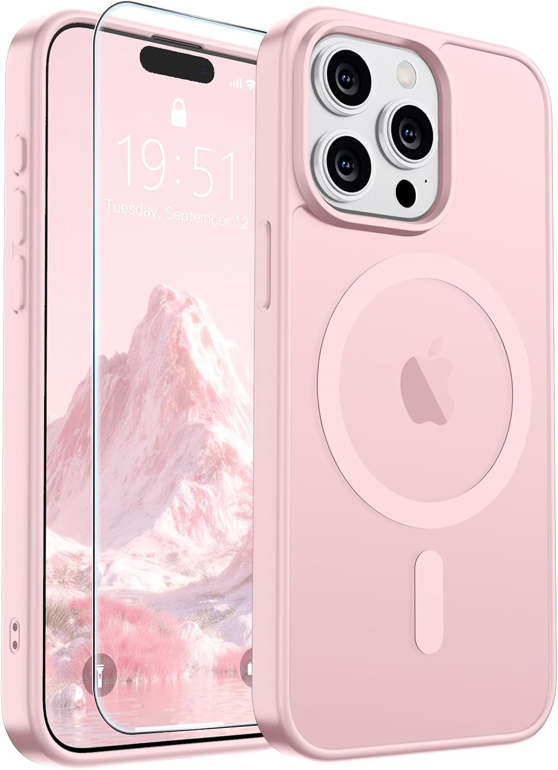 SUPFINE Magnetic for iPhone 14 Case &amp; iPhone 13 Case (Compatible with MagSafe)(Military Grade Drop Protection) Translucent Matte Shockproof Phone Cover,Black