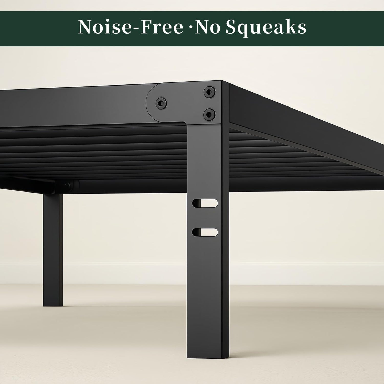 Queen Size Bed Frame, 14 Inch Metal Platform Bed Frames with Heavy Duty Steel Slat Support, No Box Spring Needed, Easy Assembly, Under Bed Storage