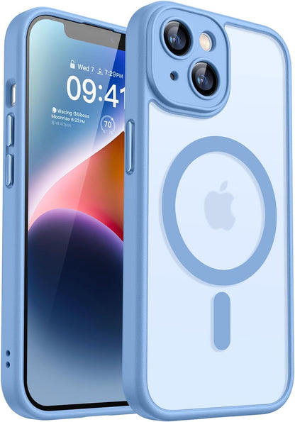 CANSHN Magnetic Compatible with iPhone 12 Case, Upgraded [Full Camera Protection] [Compatible with Magsafe] [Translucent Matte] Shockproof Protective Phone Case Cover 6.1 Inch - Hot Pink