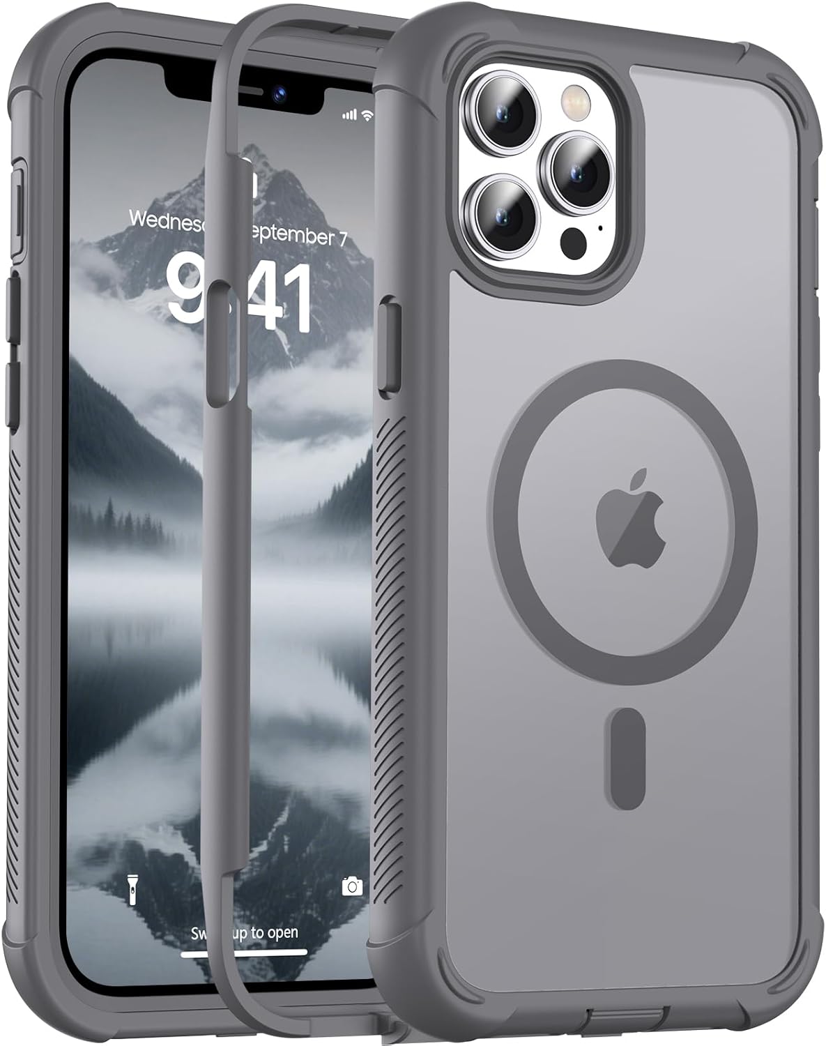 Magnetic for iPhone 14 Case, [Compatible with MagSafe][Military Grade Drop Protection][Heavy Duty Protection][Non-Slip][Shockproof] 2-Layer Durable Bumper Phone Case 6.1&