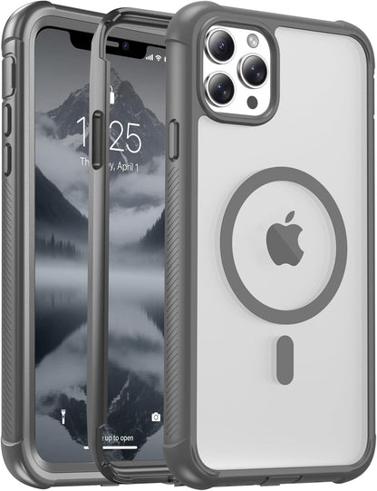 Magnetic for iPhone 14 Case, [Compatible with MagSafe][Military Grade Drop Protection][Heavy Duty Protection][Non-Slip][Shockproof] 2-Layer Durable Bumper Phone Case 6.1&