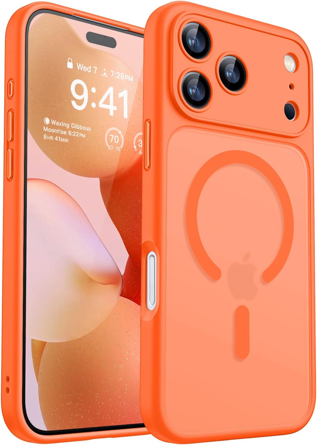 CANSHN Magnetic Compatible with iPhone 12 Case, Upgraded [Full Camera Protection] [Compatible with Magsafe] [Translucent Matte] Shockproof Protective Phone Case Cover 6.1 Inch - Hot Pink