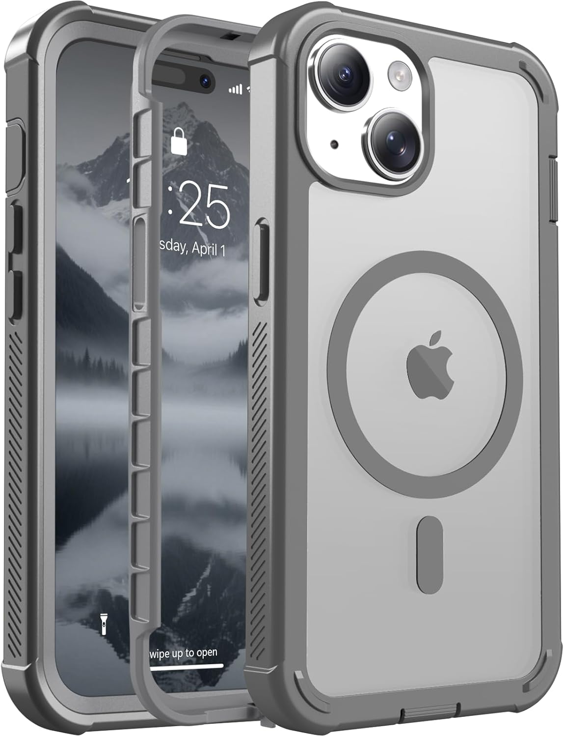 Magnetic for iPhone 14 Case, [Compatible with MagSafe][Military Grade Drop Protection][Heavy Duty Protection][Non-Slip][Shockproof] 2-Layer Durable Bumper Phone Case 6.1&