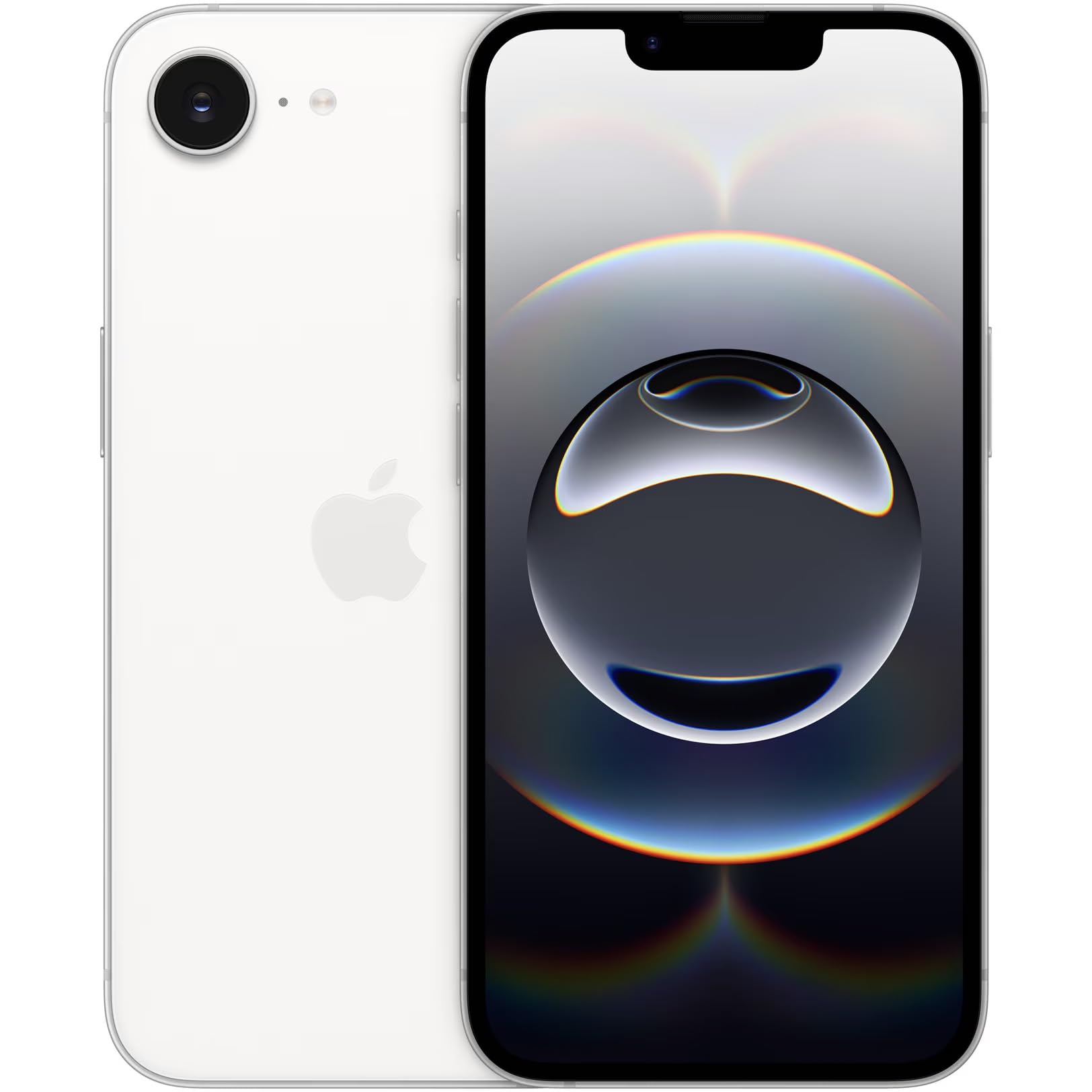 Renewed iPhone 16e 128GB - Apple iPhone 16e, Black, with Super Retina XDR OLED display.