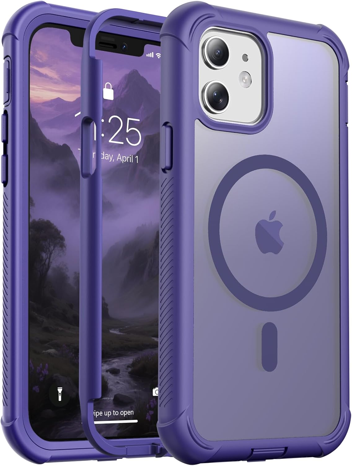 Magnetic for iPhone 14 Case, [Compatible with MagSafe][Military Grade Drop Protection][Heavy Duty Protection][Non-Slip][Shockproof] 2-Layer Durable Bumper Phone Case 6.1&