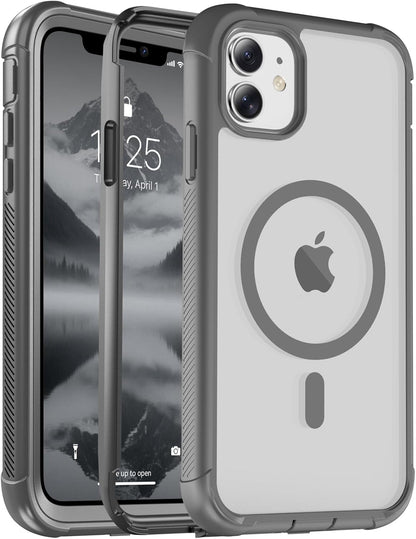 Magnetic for iPhone 14 Case, [Compatible with MagSafe][Military Grade Drop Protection][Heavy Duty Protection][Non-Slip][Shockproof] 2-Layer Durable Bumper Phone Case 6.1&