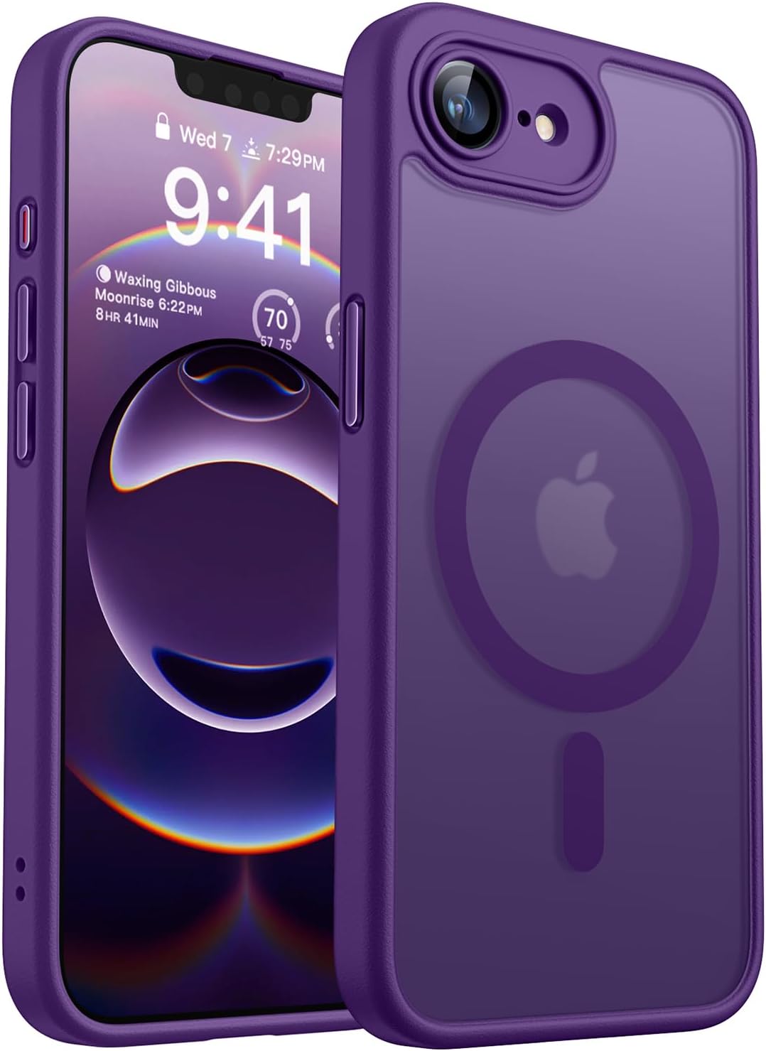 CANSHN Magnetic Compatible with iPhone 12 Case, Upgraded [Full Camera Protection] [Compatible with Magsafe] [Translucent Matte] Shockproof Protective Phone Case Cover 6.1 Inch - Hot Pink