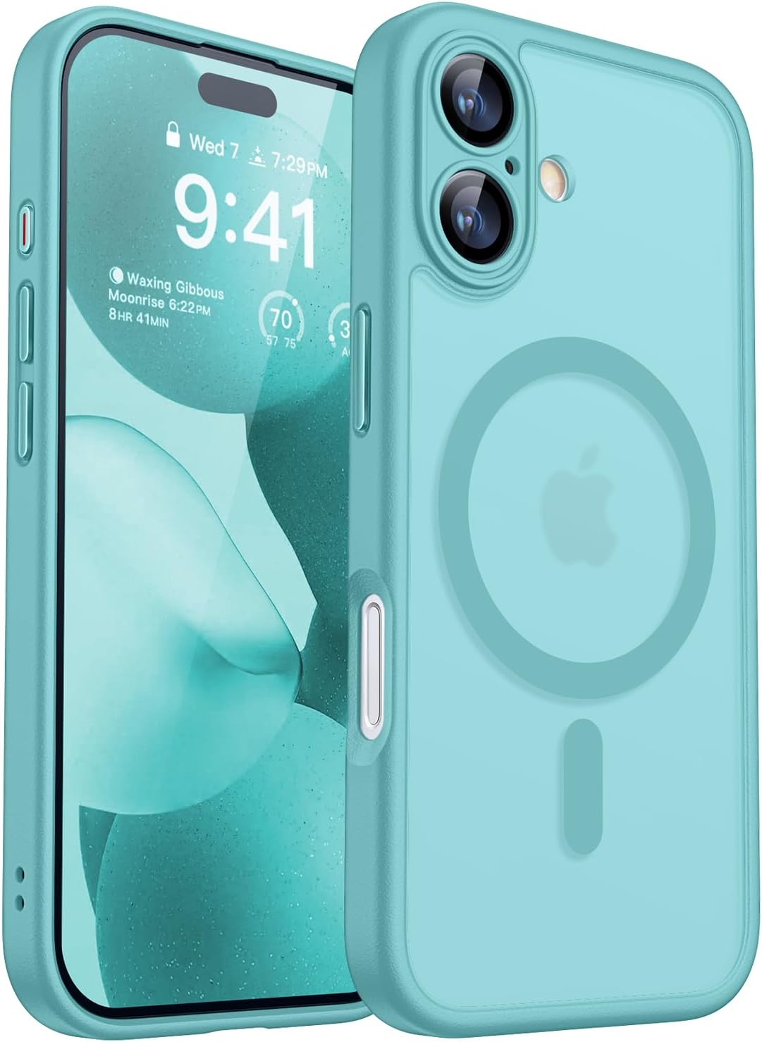 CANSHN Magnetic Compatible with iPhone 12 Case, Upgraded [Full Camera Protection] [Compatible with Magsafe] [Translucent Matte] Shockproof Protective Phone Case Cover 6.1 Inch - Hot Pink