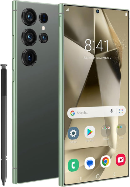 WWT I25 Ultra Unlocked Phone,Android 14 16+1TBGB Smartphone,Built in Pen The Phone,Cell Phone Battery 7000mAh 6.99" HD Screen,Dual SIM/5G/Face ID/Fingerprint Lock/GPS (Green, 16+1TB)