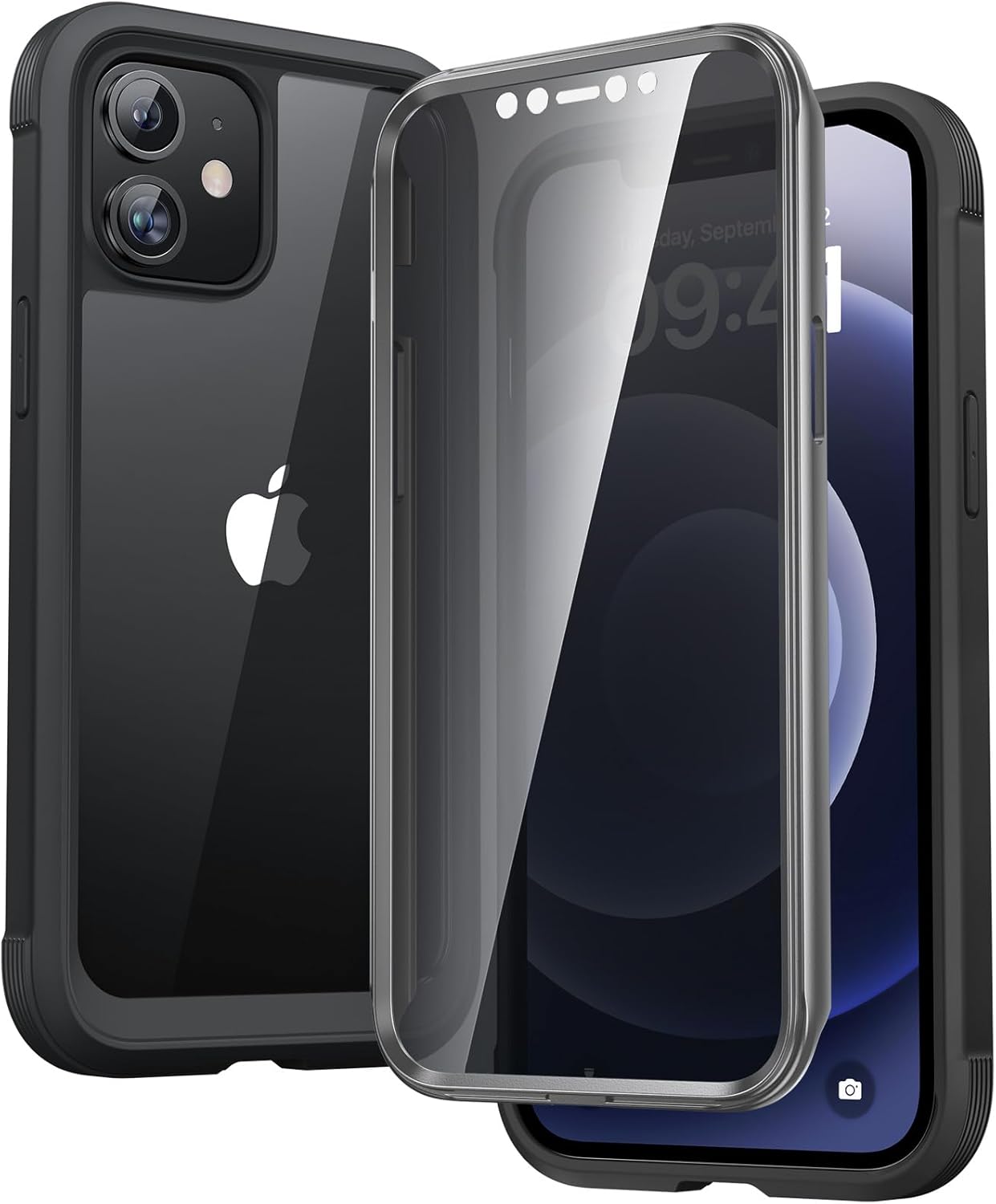 Diaclara Designed for iPhone 15 Case, Full Body Rugged Case with Built-in Touch Sensitive Anti-Scratch Screen Protector, with Camera Lens Protector for iPhone 15 6.1" (Wave Blue)