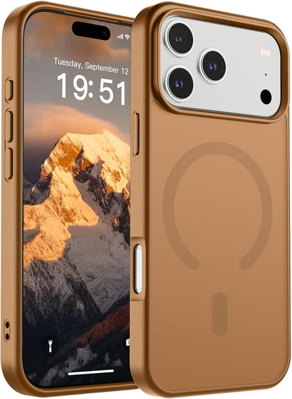 SUPFINE Magnetic for iPhone 14 Case &amp; iPhone 13 Case (Compatible with MagSafe)(Military Grade Drop Protection) Translucent Matte Shockproof Phone Cover,Black