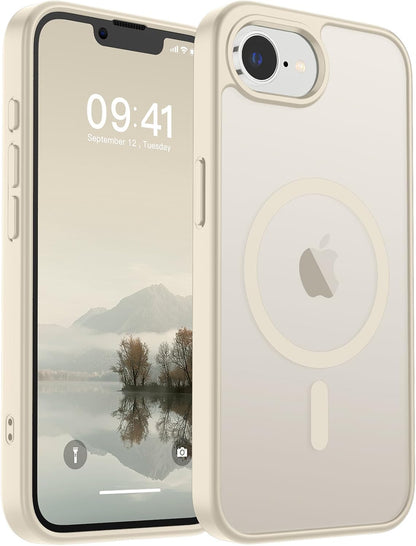 SUPFINE Magnetic for iPhone 14 Case &amp; iPhone 13 Case (Compatible with MagSafe)(Military Grade Drop Protection) Translucent Matte Shockproof Phone Cover,Black