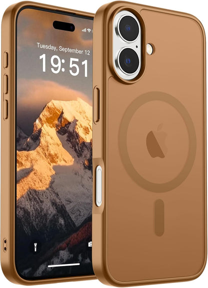 SUPFINE Magnetic for iPhone 14 Case &amp; iPhone 13 Case (Compatible with MagSafe)(Military Grade Drop Protection) Translucent Matte Shockproof Phone Cover,Black