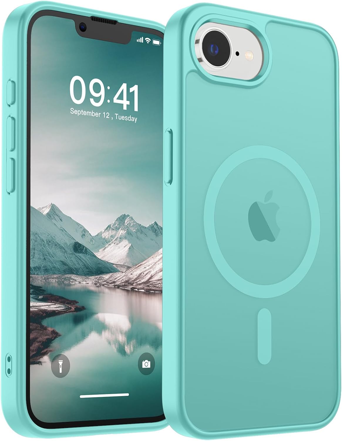 SUPFINE Magnetic for iPhone 14 Case &amp; iPhone 13 Case (Compatible with MagSafe)(Military Grade Drop Protection) Translucent Matte Shockproof Phone Cover,Black