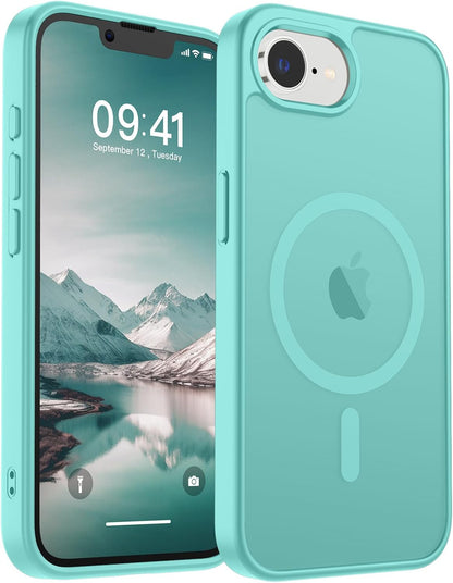 SUPFINE Magnetic for iPhone 14 Case &amp; iPhone 13 Case (Compatible with MagSafe)(Military Grade Drop Protection) Translucent Matte Shockproof Phone Cover,Black