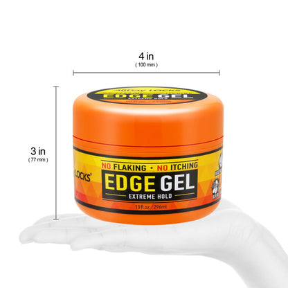 AllDay Locks Edge Gel Extreme Hold - Hair Gel for Maximum Control &amp; Braiding, Natural Edge Lock &amp; Fixer for Women &amp; Men, Sleek Moisturizing Formula, No Frizz, Flakes, or Grease - 10 oz Jar