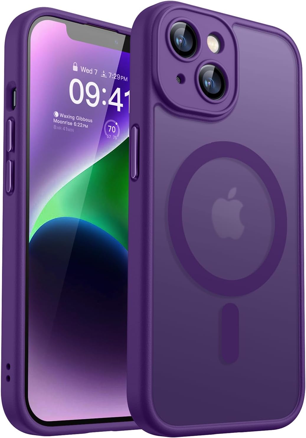 CANSHN Magnetic Compatible with iPhone 12 Case, Upgraded [Full Camera Protection] [Compatible with Magsafe] [Translucent Matte] Shockproof Protective Phone Case Cover 6.1 Inch - Hot Pink