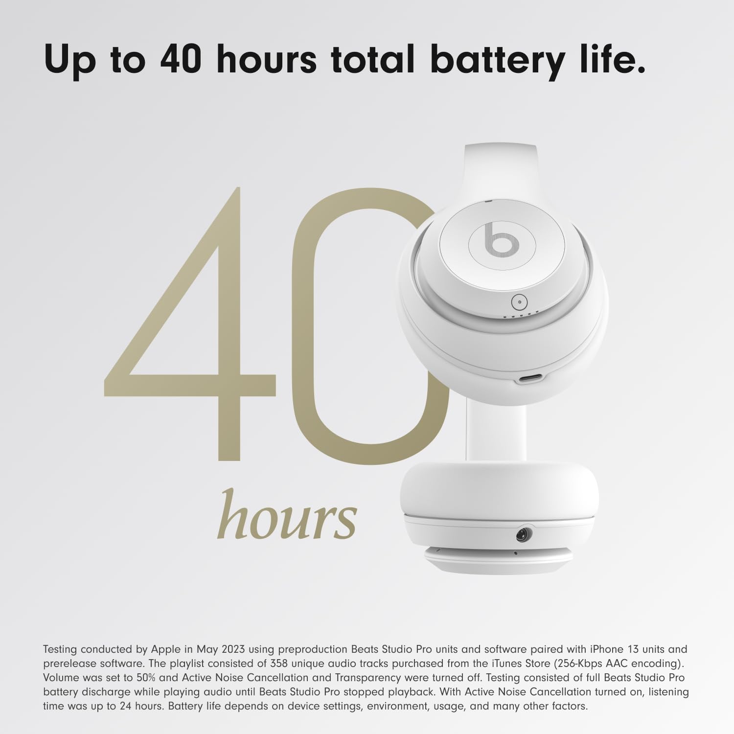 Beats Studio Pro-Premium Wireless Over-Ear Headphones- Up to 40-Hour Battery Life, Active Noise Cancelling, USB-C Lossless Audio, Apple &amp; Android Compatible- Sandstone