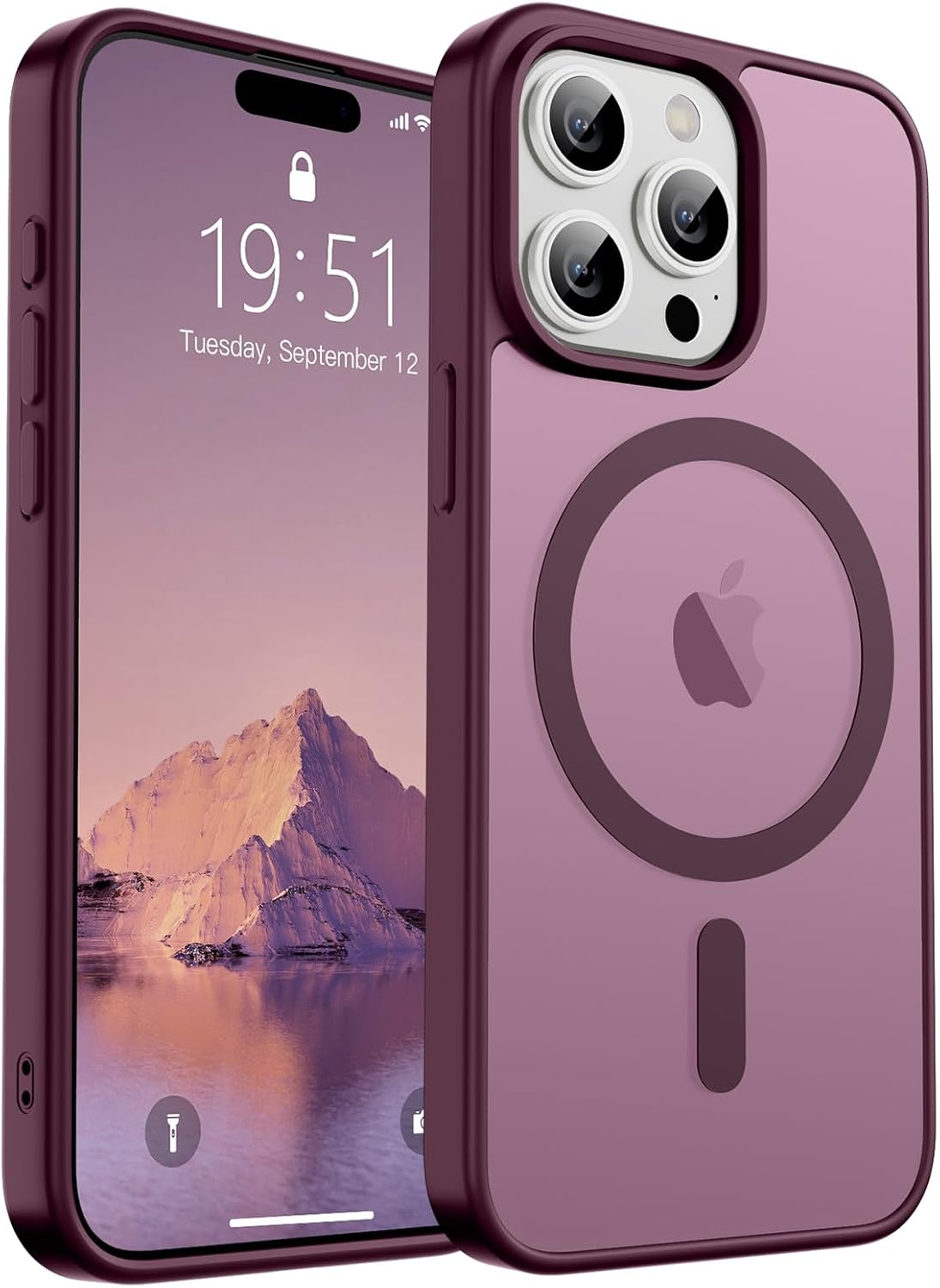 SUPFINE Magnetic for iPhone 14 Case &amp; iPhone 13 Case (Compatible with MagSafe)(Military Grade Drop Protection) Translucent Matte Shockproof Phone Cover,Black