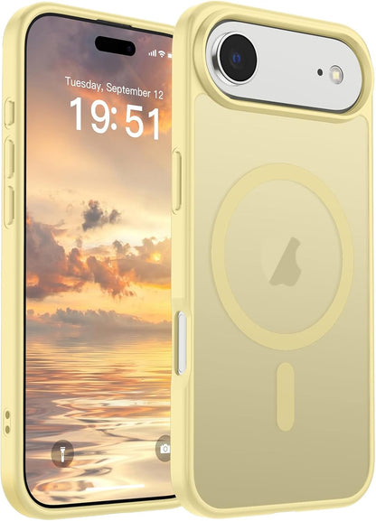 SUPFINE Magnetic for iPhone 14 Case &amp; iPhone 13 Case (Compatible with MagSafe)(Military Grade Drop Protection) Translucent Matte Shockproof Phone Cover,Black