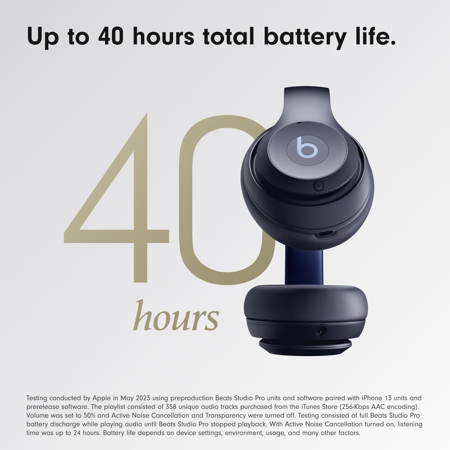 Beats Studio Pro-Premium Wireless Over-Ear Headphones- Up to 40-Hour Battery Life, Active Noise Cancelling, USB-C Lossless Audio, Apple &amp; Android Compatible- Sandstone