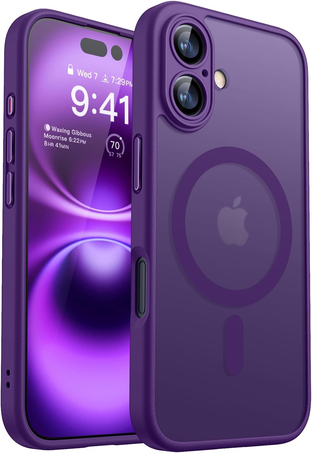 CANSHN Magnetic Compatible with iPhone 12 Case, Upgraded [Full Camera Protection] [Compatible with Magsafe] [Translucent Matte] Shockproof Protective Phone Case Cover 6.1 Inch - Hot Pink
