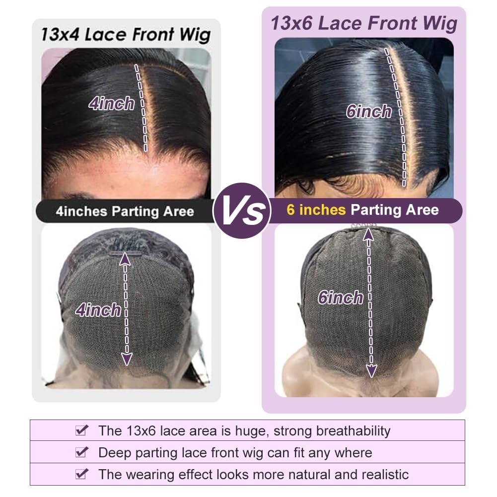 30 Inch 13x6 Lace Front Wigs Human Hair 220 Density Body Wave HD Lace Front Wigs Human Hair Pre Plucked Natural Black Glueless Frontal Wigs for Women