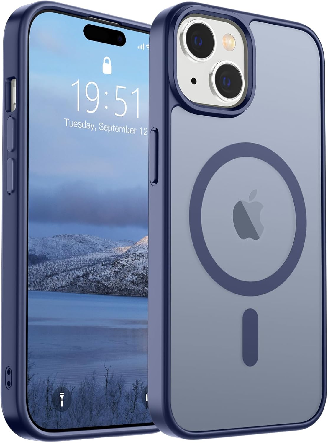 SUPFINE Magnetic for iPhone 14 Case &amp; iPhone 13 Case (Compatible with MagSafe)(Military Grade Drop Protection) Translucent Matte Shockproof Phone Cover,Black