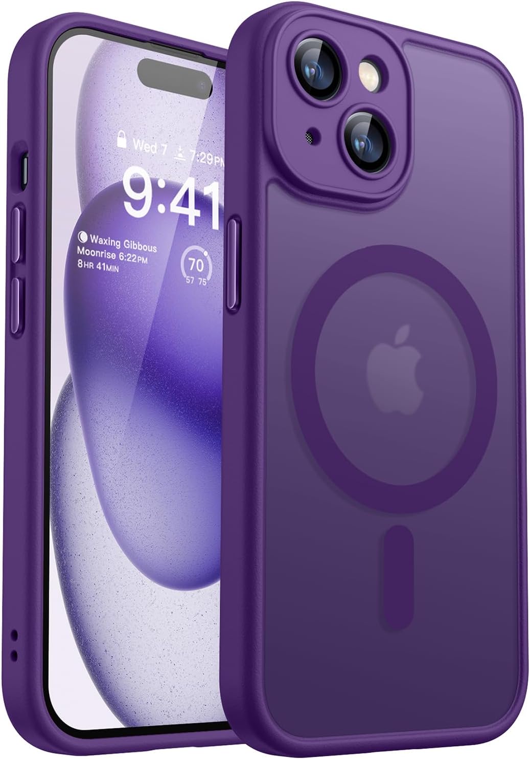 CANSHN Magnetic Compatible with iPhone 12 Case, Upgraded [Full Camera Protection] [Compatible with Magsafe] [Translucent Matte] Shockproof Protective Phone Case Cover 6.1 Inch - Hot Pink