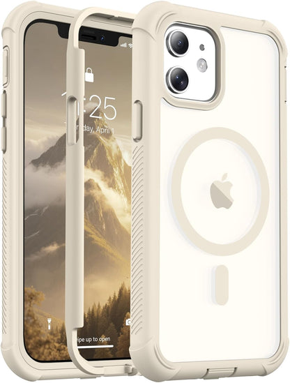 Magnetic for iPhone 14 Case, [Compatible with MagSafe][Military Grade Drop Protection][Heavy Duty Protection][Non-Slip][Shockproof] 2-Layer Durable Bumper Phone Case 6.1&