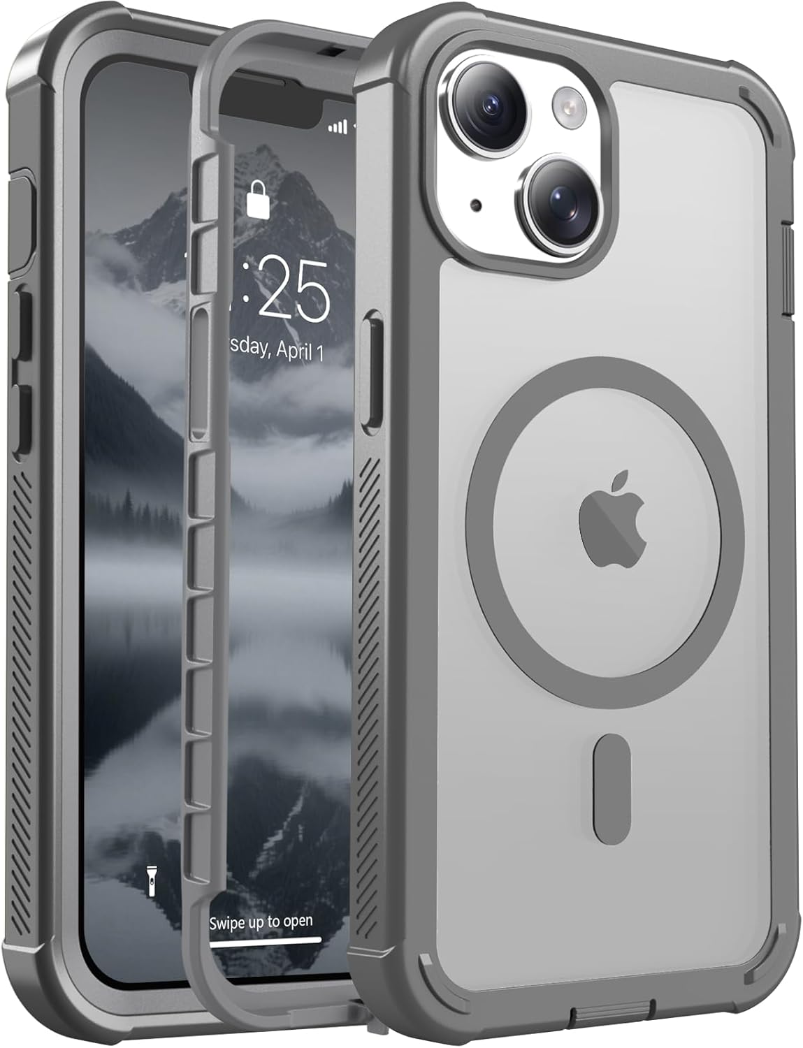 Magnetic for iPhone 14 Case, [Compatible with MagSafe][Military Grade Drop Protection][Heavy Duty Protection][Non-Slip][Shockproof] 2-Layer Durable Bumper Phone Case 6.1&