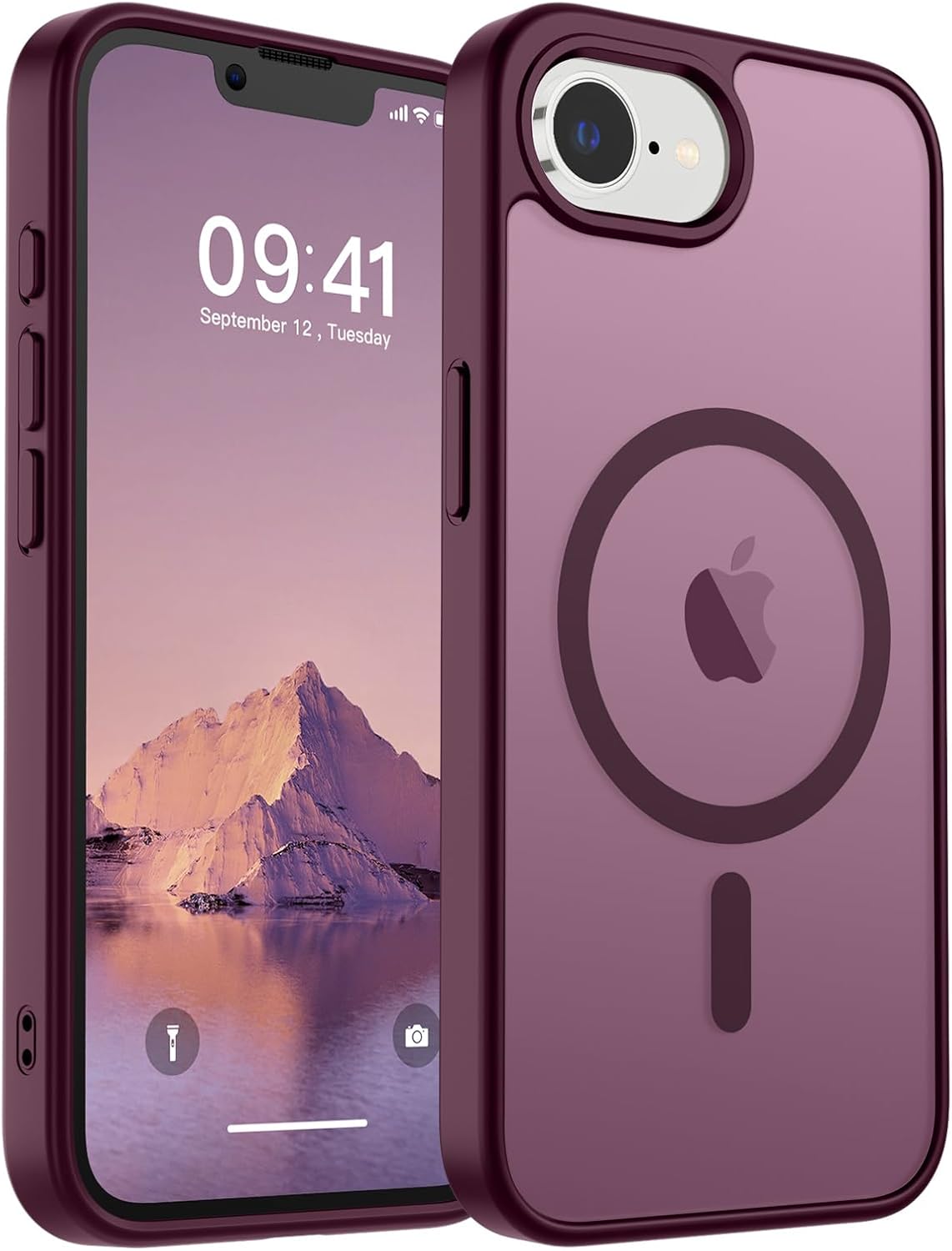 SUPFINE Magnetic for iPhone 14 Case &amp; iPhone 13 Case (Compatible with MagSafe)(Military Grade Drop Protection) Translucent Matte Shockproof Phone Cover,Black