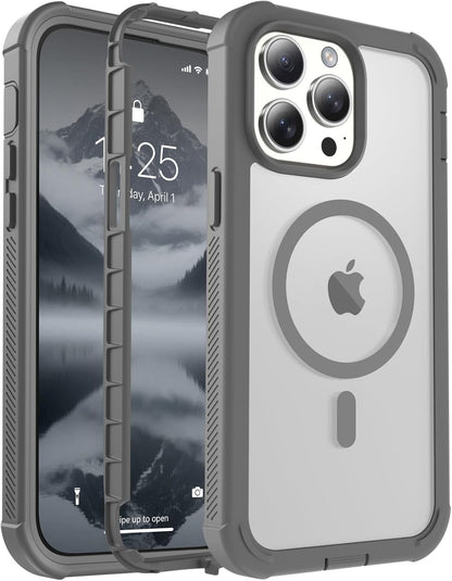 Magnetic for iPhone 14 Case, [Compatible with MagSafe][Military Grade Drop Protection][Heavy Duty Protection][Non-Slip][Shockproof] 2-Layer Durable Bumper Phone Case 6.1&